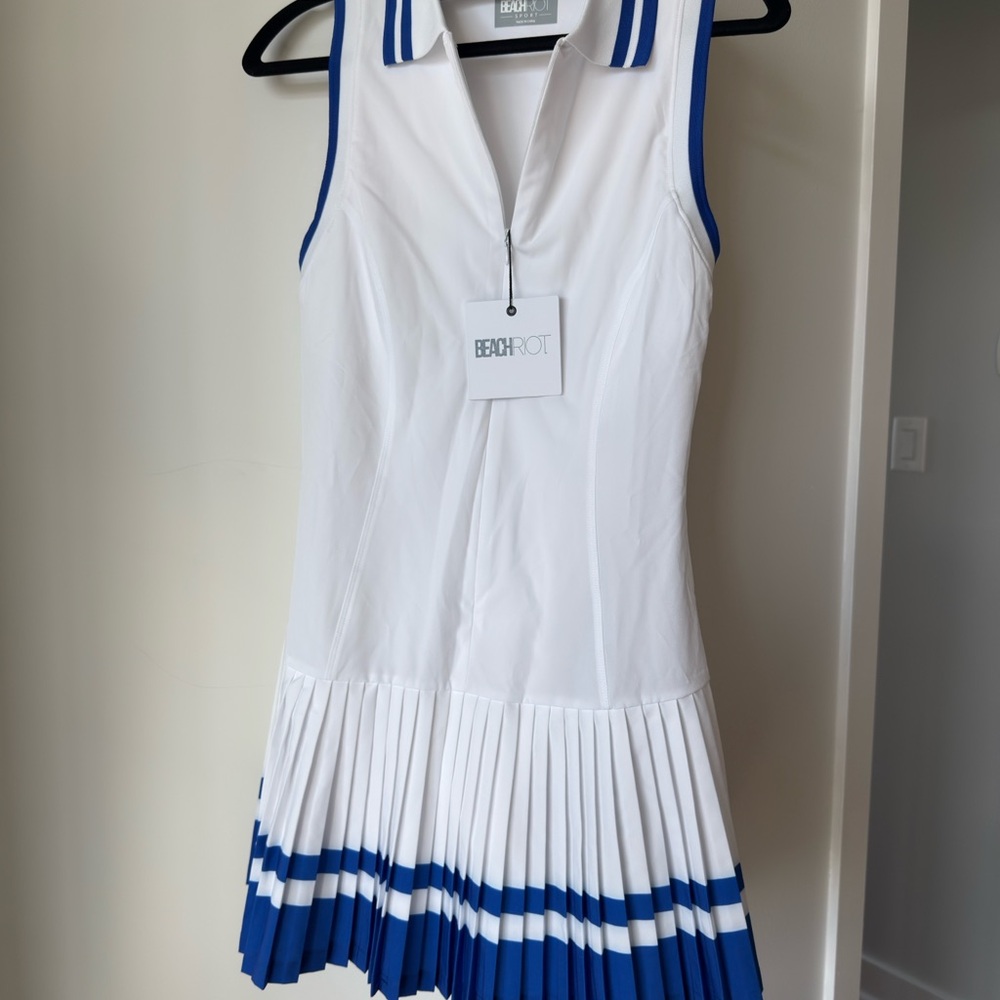 NWT - size small Beach Riot White and Blue golf dress